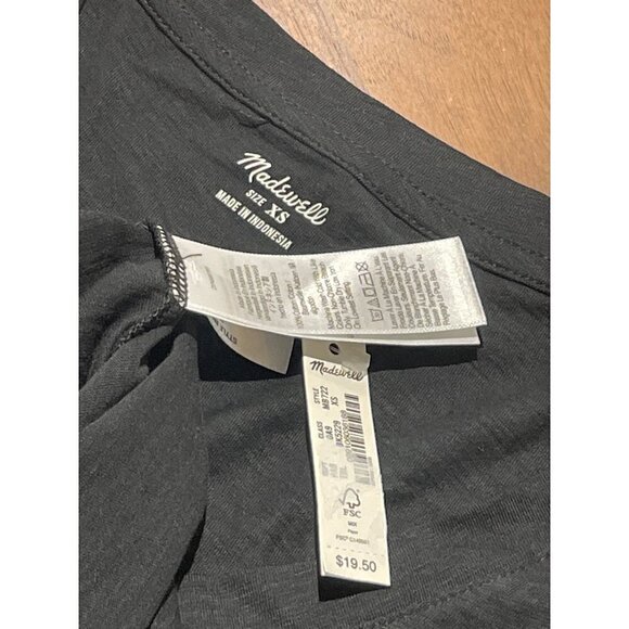 Madewell Whisper Cotton V-Neck Tee in Dark Baltic XSmall New as-is Womens tshirt - Picture 9 of 10